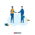 Trendy flat illustration. Businessmens handshake.